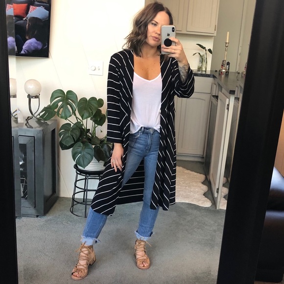 Chico's Sweaters - NWT Traveler’s Chico’s Striped Duster Jacket